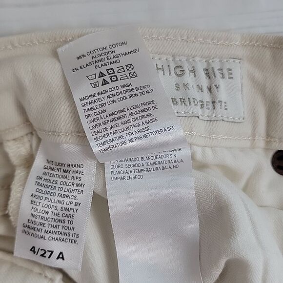 Lucky Brand Bridgette high rise skinny jeans in bone beige Women's Size 4 - Picture 13 of 16
